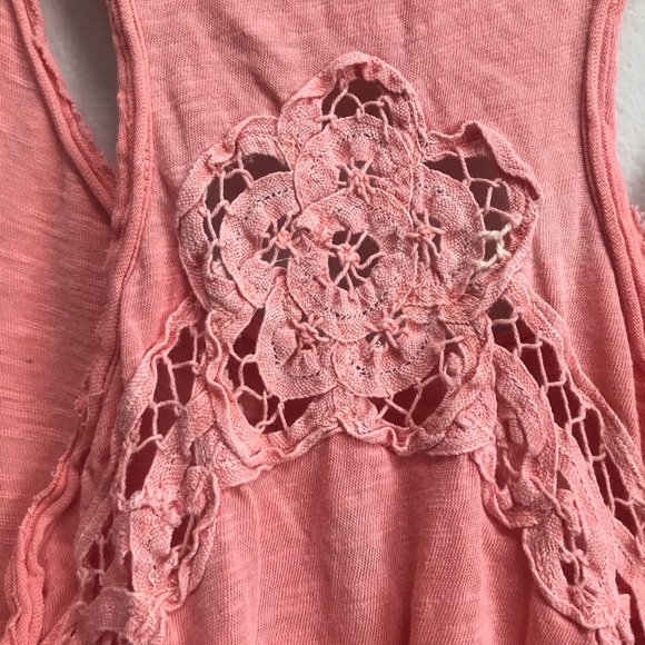 Light pink Free People lace tank top - Size Medium - Picture 7 of 8